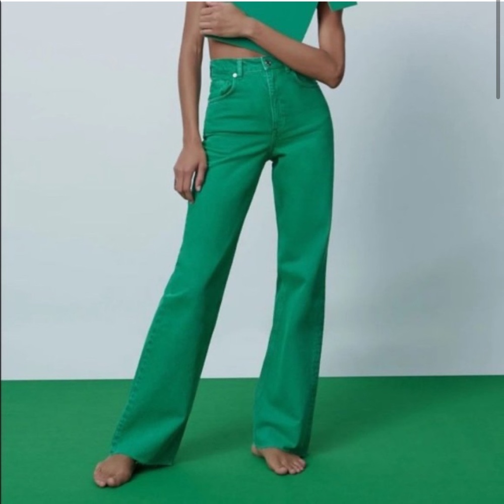 Zara green jeans